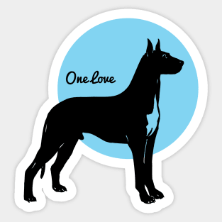 Just a One Love Great Dane Sticker